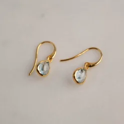 LULU BLUE TOPAZ GOLDEN EARRING