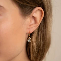 LULU BLUE TOPAZ GOLDEN EARRING