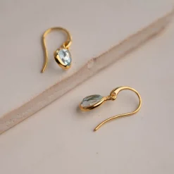 LULU BLUE TOPAZ GOLDEN EARRING