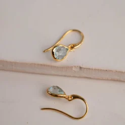 LULU BLUE TOPAZ GOLDEN EARRING