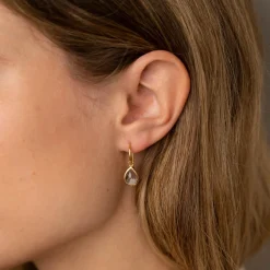 LULU BLUE TOPAZ GOLDEN EARRING