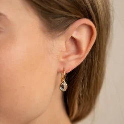 LULU BLUE TOPAZ GOLDEN EARRING