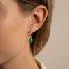 LULU GREEN AGATE GOLDEN EARRING - Sisi Copenhagen