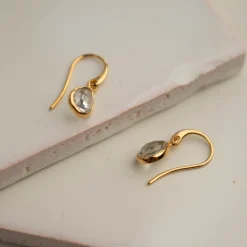 LULU GREEN AMETHYST GOLDEN EARRING - Sisi Copenhagen