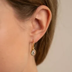 LULU GREEN AMETHYST GOLDEN EARRING - Sisi Copenhagen