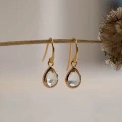 LULU GREEN AMETHYST GOLDEN EARRING - Sisi Copenhagen