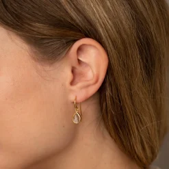 LULU GREEN AMETHYST GOLDEN EARRING - Sisi Copenhagen