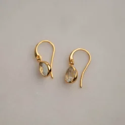 LULU GREEN AMETHYST GOLDEN EARRING - Sisi Copenhagen
