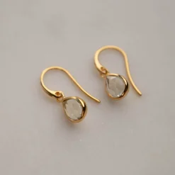 LULU GREEN AMETHYST GOLDEN EARRING - Sisi Copenhagen