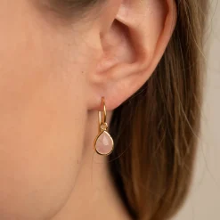 LULU ROSE QUARTZ GOLDEN EARRING - Sisi Copenhagen