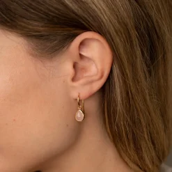 LULU ROSE QUARTZ GOLDEN EARRING - Sisi Copenhagen