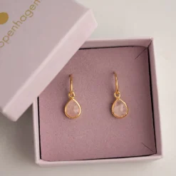 LULU ROSE QUARTZ GOLDEN EARRING - Sisi Copenhagen