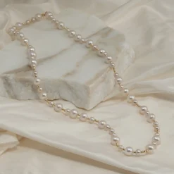 MACY PEARL SOLID GOLD NECKLACE
