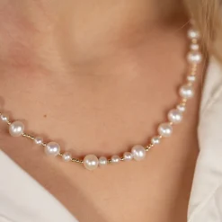 MACY PEARL SOLID GOLD NECKLACE