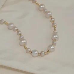 MACY PEARL SOLID GOLD NECKLACE