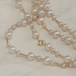 MACY PEARL SOLID GOLD NECKLACE