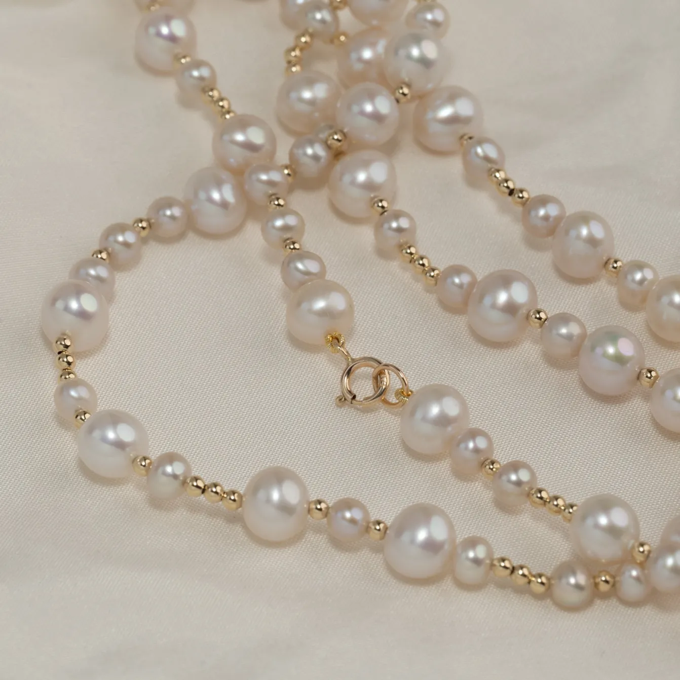 MACY PEARL SOLID GOLD NECKLACE