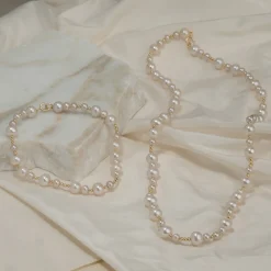 MACY PEARL SOLID GOLD NECKLACE