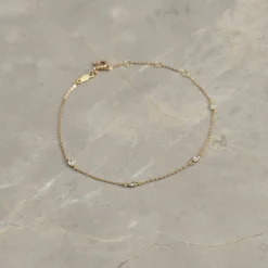 MADELINE CRYSTAL SOLID GOLD BRACELET