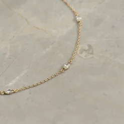 MADELINE CRYSTAL SOLID GOLD BRACELET