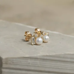 MAEVE PEARL SOLID GOLD STUD EARRING