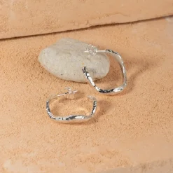 MAIA SILVER CREOL EARRING
