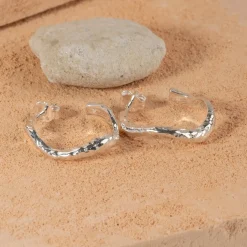 MAIA SILVER CREOL EARRING