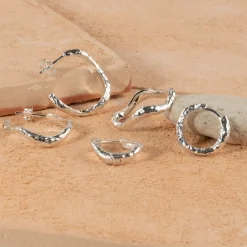 MAIA SILVER CREOL EARRING