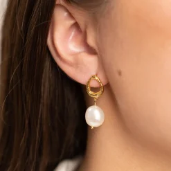 MARCELLA PEARL GOLDEN EARRING - Sisi Copenhagen