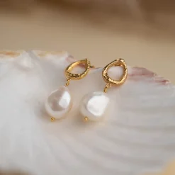 MARCELLA PEARL GOLDEN EARRING - Sisi Copenhagen