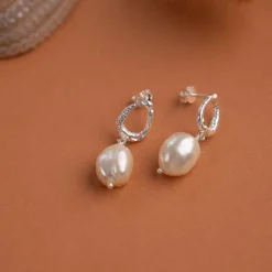MARCELLA PEARL SILVER EARRING