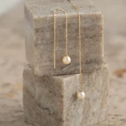 MARGERY PEARL SOLID GOLD EARRING