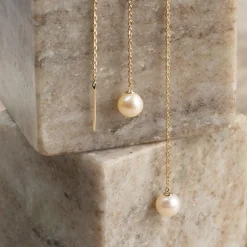 MARGERY PEARL SOLID GOLD EARRING