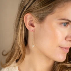 MARGERY PEARL SOLID GOLD EARRING