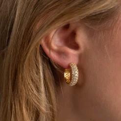 MARILYN CRYSTAL GOLDEN CREOL EARRING - Sisi Copenhagen
