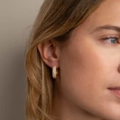 MARILYN CRYSTAL GOLDEN CREOL EARRING - Sisi Copenhagen
