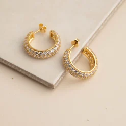 MARILYN CRYSTAL GOLDEN CREOL EARRING - Sisi Copenhagen
