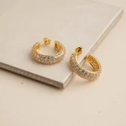 MARILYN CRYSTAL GOLDEN CREOL EARRING - Sisi Copenhagen