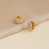MARILYN CRYSTAL GOLDEN HUGGIE EARRING