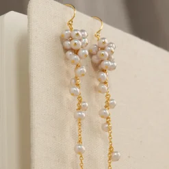 MARINA PEARL GOLDEN EARRING