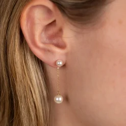 MARIS PEARL SOLID GOLD EARRING