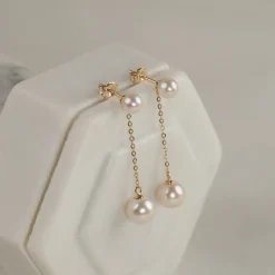 MARIS PEARL SOLID GOLD EARRING