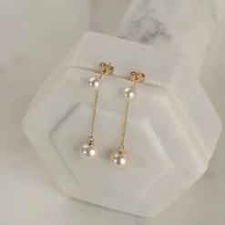 MARIS PEARL SOLID GOLD EARRING