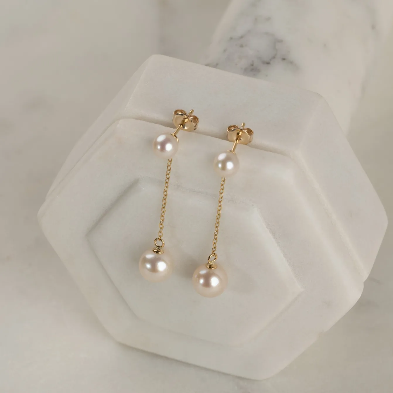 MARIS PEARL SOLID GOLD EARRING