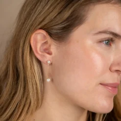 MARIS PEARL SOLID GOLD EARRING