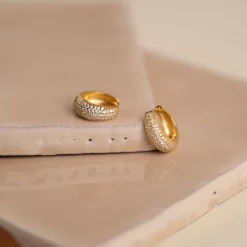 MARY CRYSTAL GOLDEN CREOL EARRING