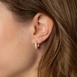 MARY CRYSTAL GOLDEN CREOL EARRING