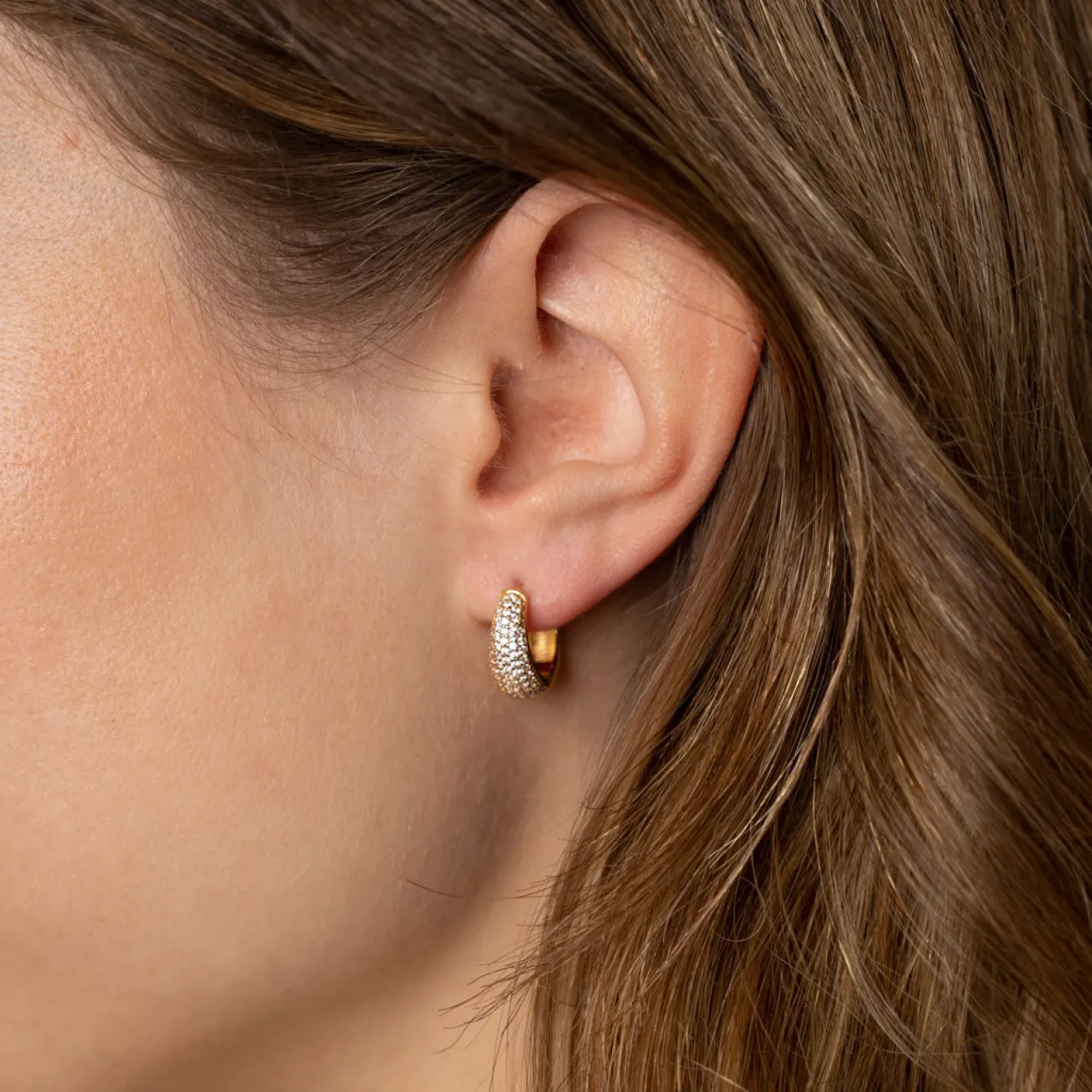 MARY CRYSTAL GOLDEN CREOL EARRING