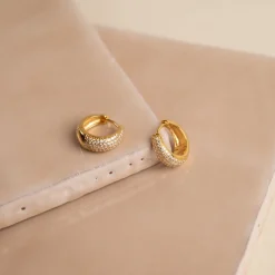 MARY CRYSTAL GOLDEN CREOL EARRING