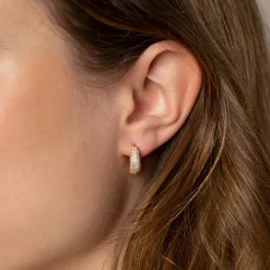 MARY CRYSTAL GOLDEN CREOL EARRING